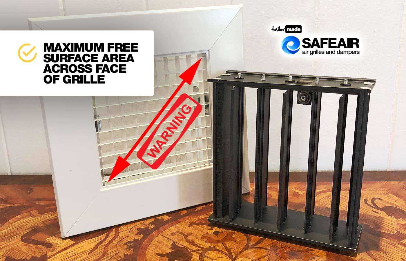 Ensure maximum free airflow across the face of the air grille or register